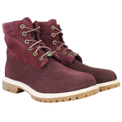 Timberland Authentic Roll Top Womens Burgundy Boots