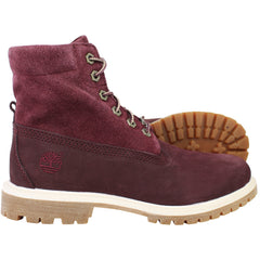Timberland Authentic Roll Top Womens Burgundy Boots