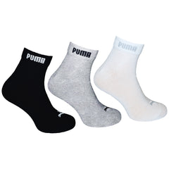 Puma 3-Pack Basic Quarter Mens Assorted Socks