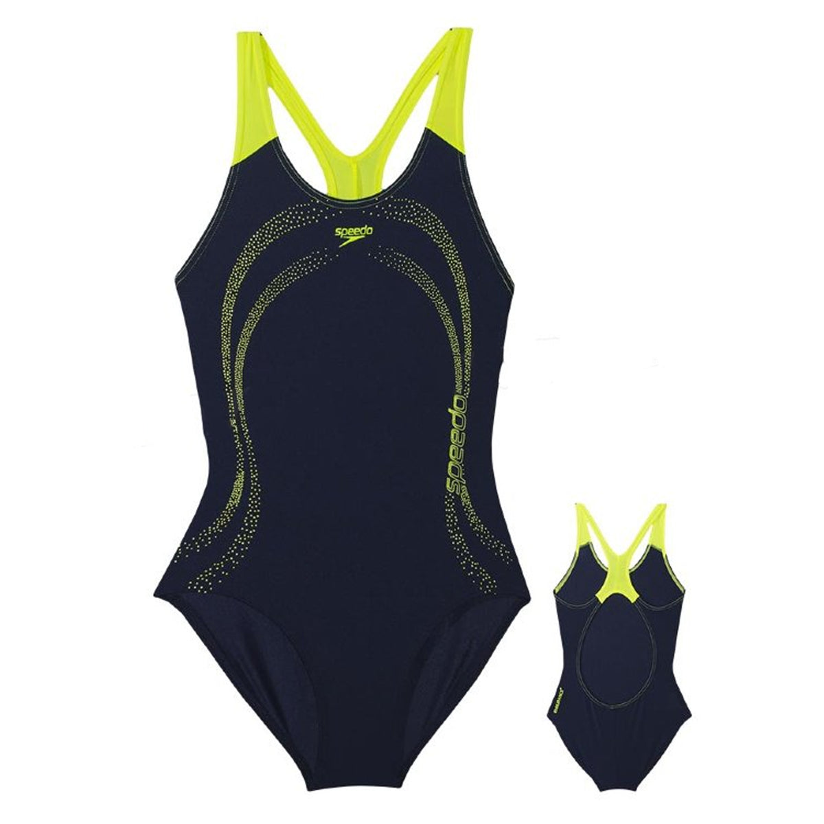 Speedo Placement Splashback Kids Navy Swimsuit
