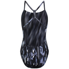Speedo All Over Rippleback Womens Black Swimsuit