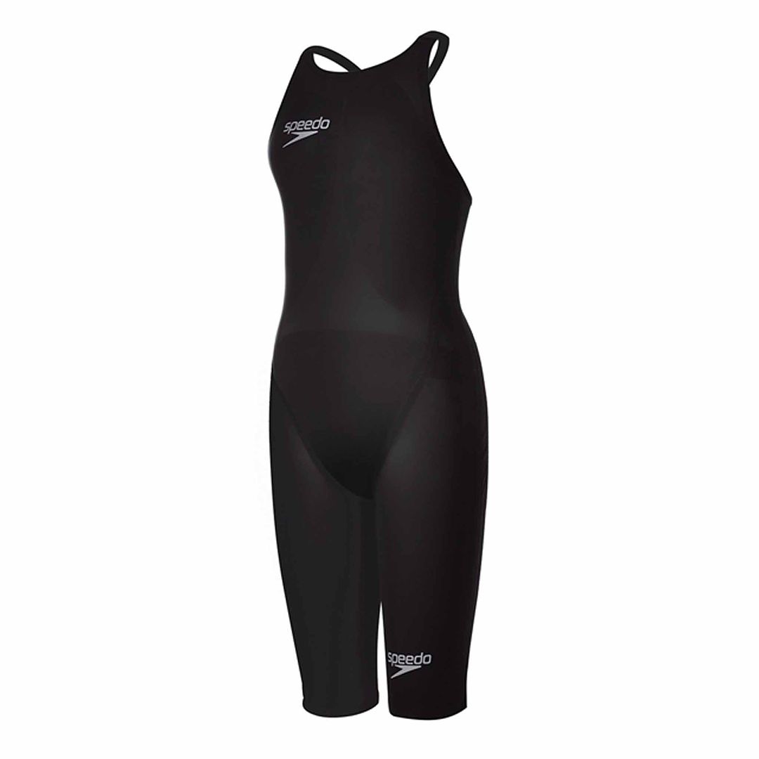 Speedo LZR 2 Racer Elite Black Openback Kneeskin Womens Swimsuit 8 091708178