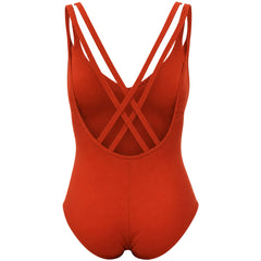 Speedo LuxePool Womens Orange Swimsuit