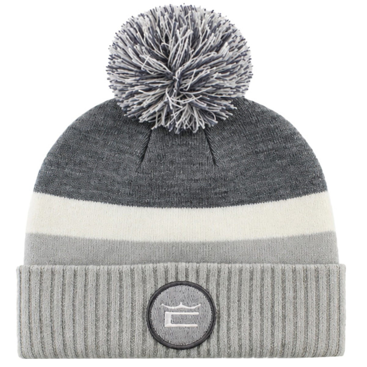 Cobra Crown C Grey Pom Pom Beanie