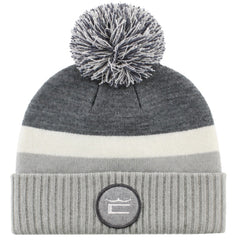 Cobra Crown C Grey Pom Pom Beanie