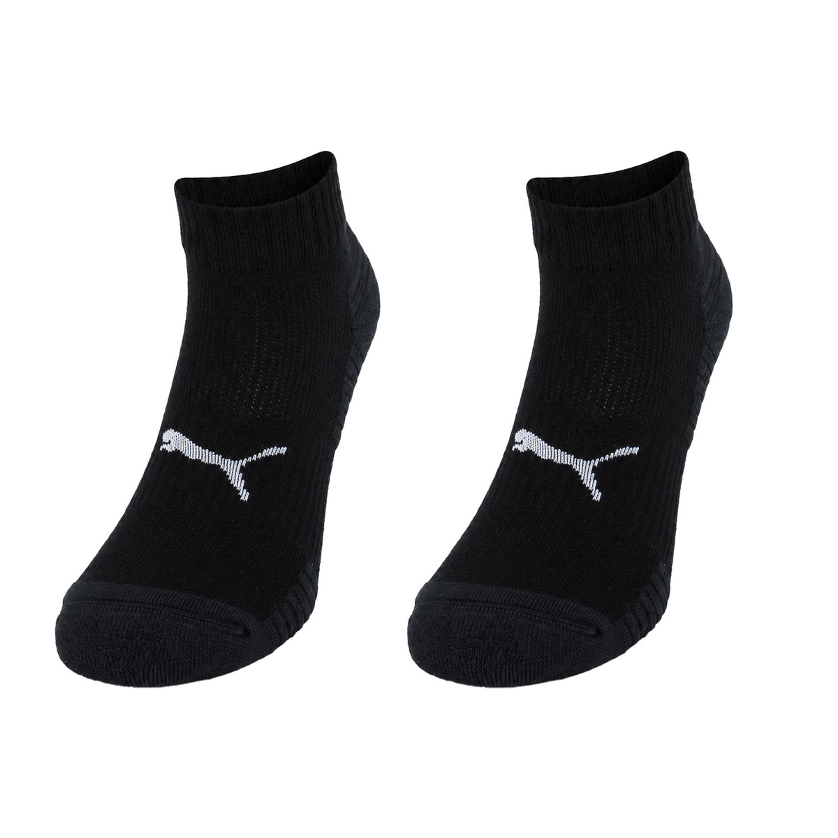 Puma 2-Pack Cushioned Quarter Black Socks