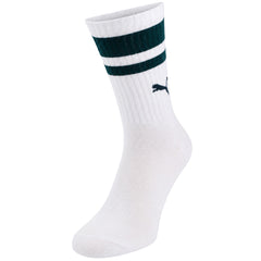 Puma 2-Pack U White/Green Crew Socks
