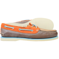 Timberland Premium Mens Brown/Orange Boat Shoes