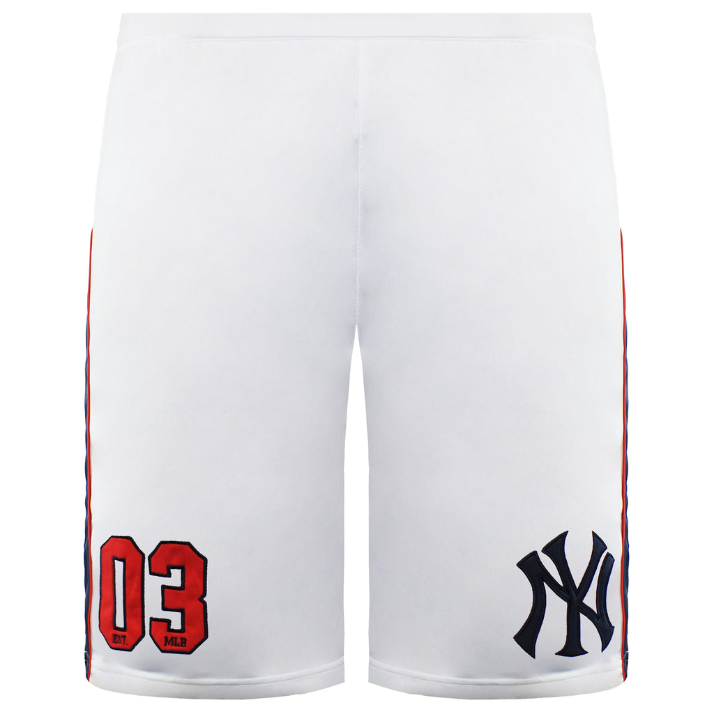 Majestic  NYY Poly Mesh Mens White Shorts