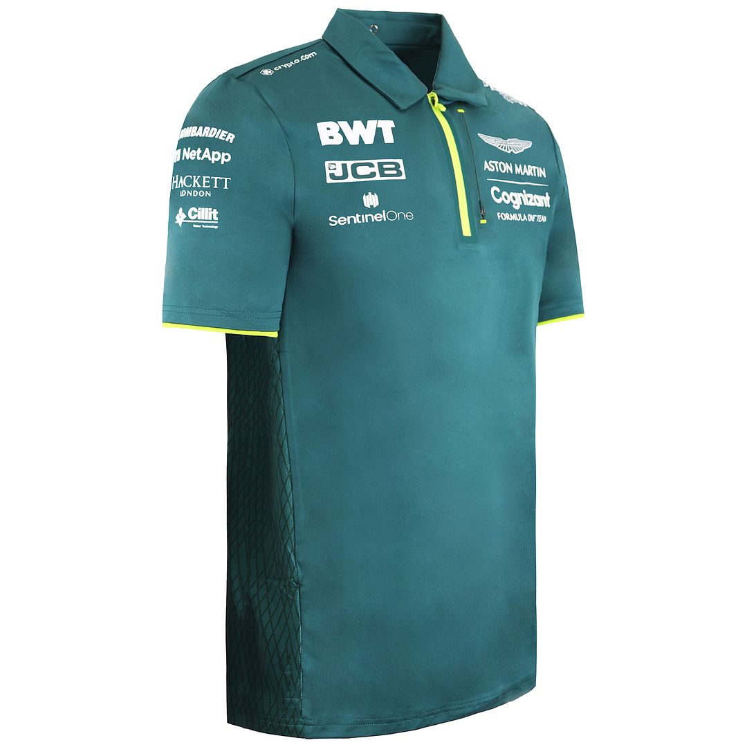 Aston Martin Cognizant F1 Official Team Mens Green Polo Shirt