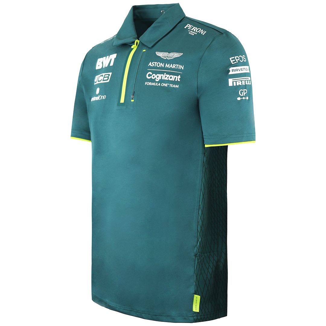 Aston Martin Cognizant F1 Official Team Mens Green Polo Shirt