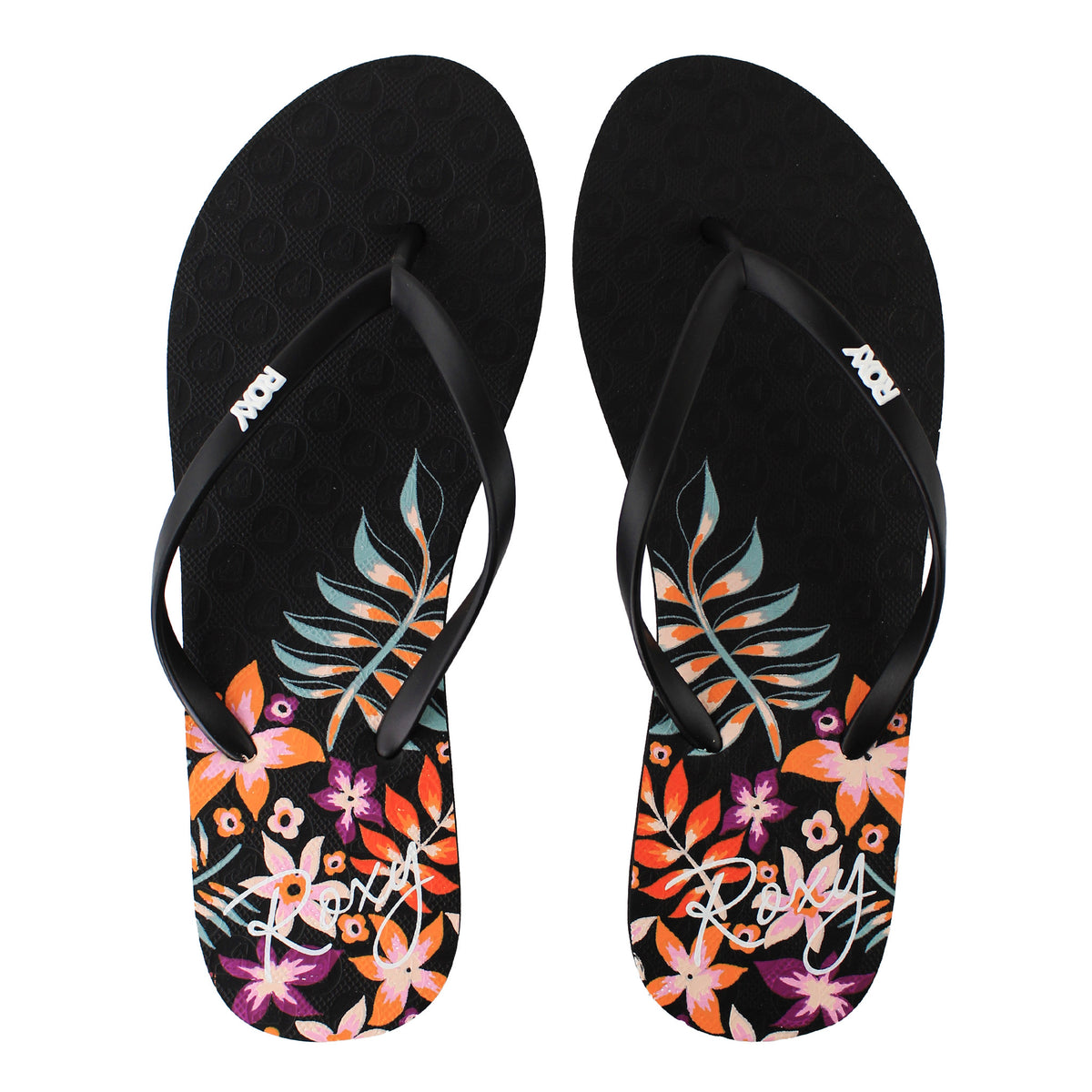 Roxy Viva Stamp II Womens Black Flip-Flops