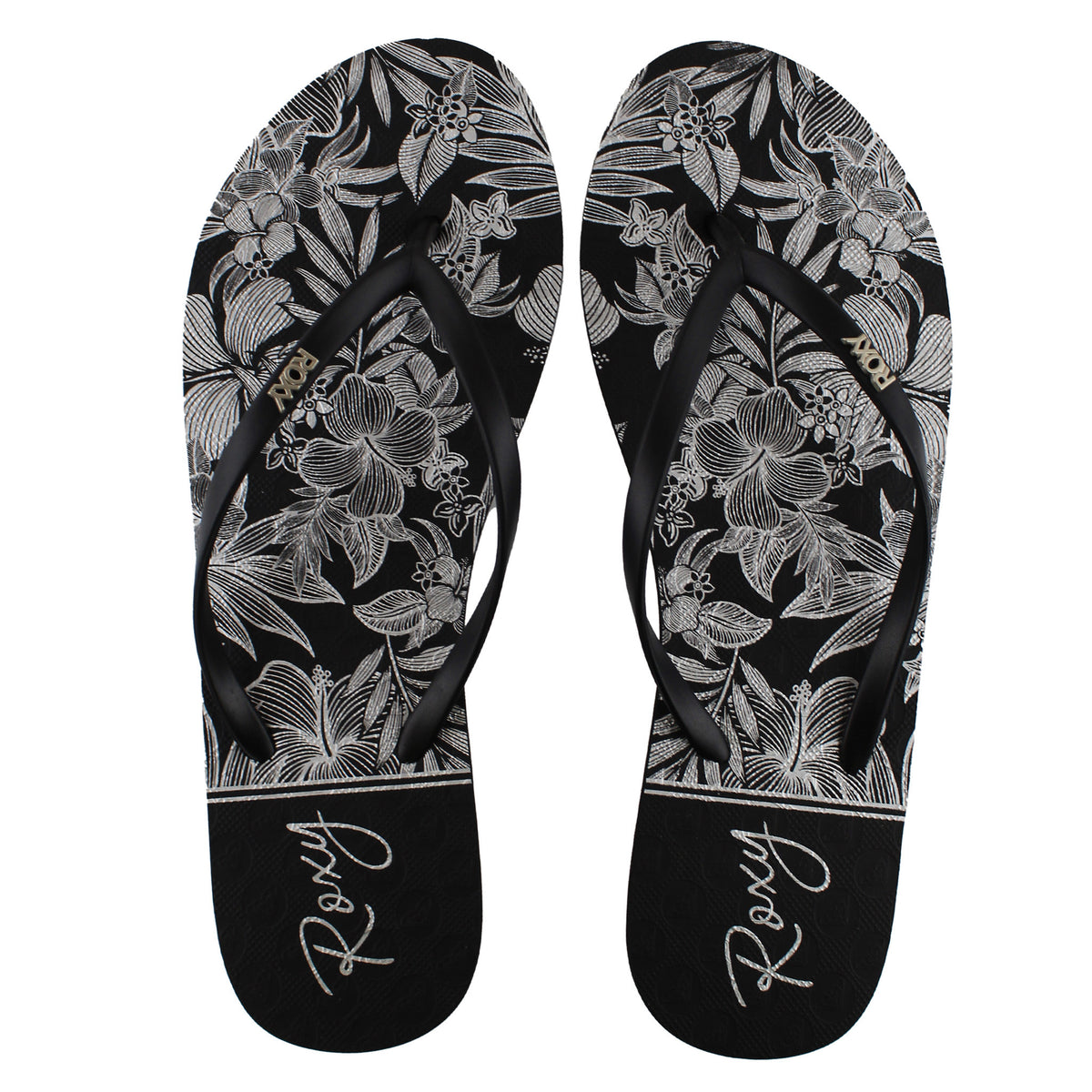 Roxy Viva Stamp II Womens Black/White Flip-Flops