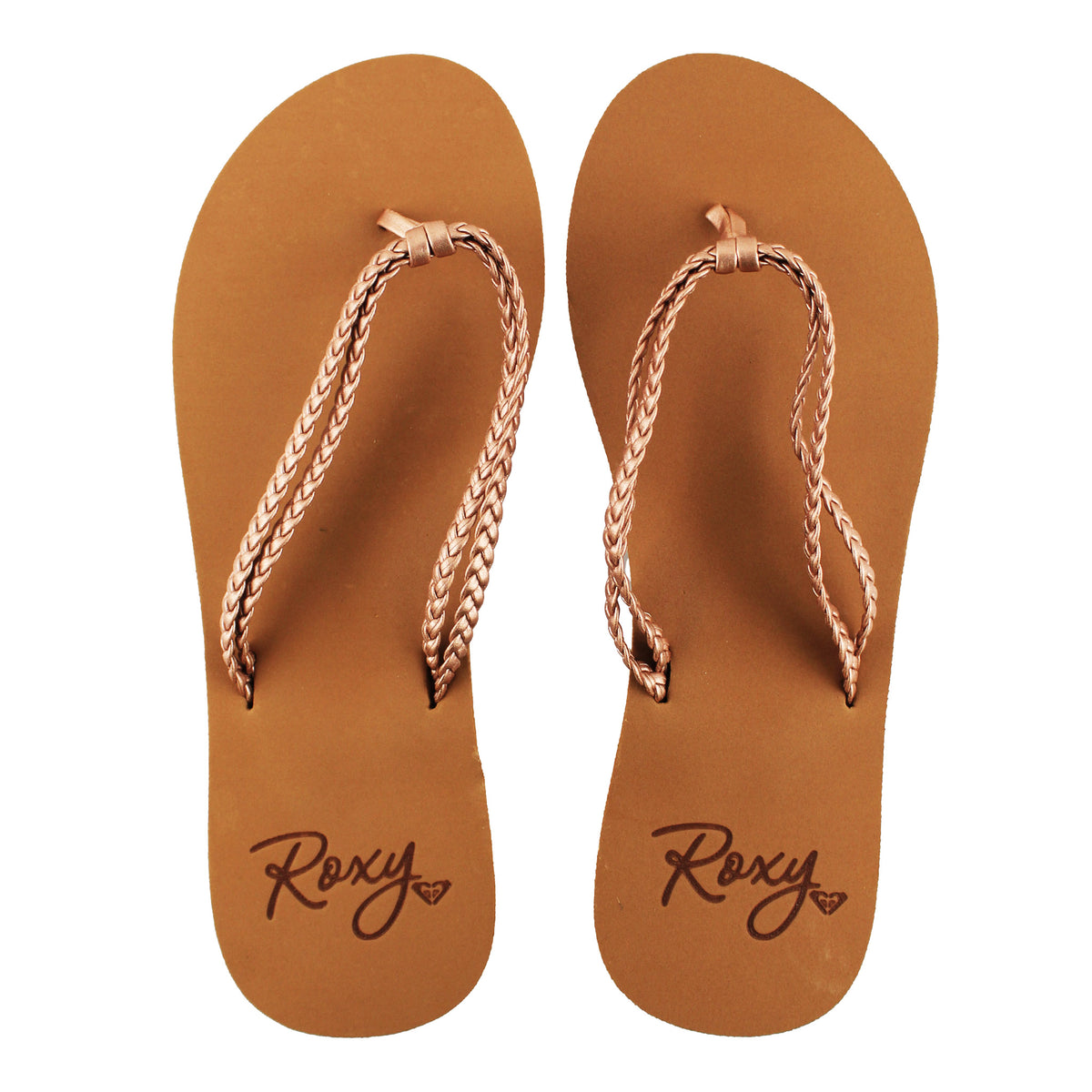 Roxy Costas Womens Rose Gold Flip-Flops
