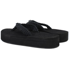 Roxy Tidepool Womens Black Platform Flip-Flops