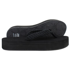 Roxy Tidepool Womens Black Platform Flip-Flops