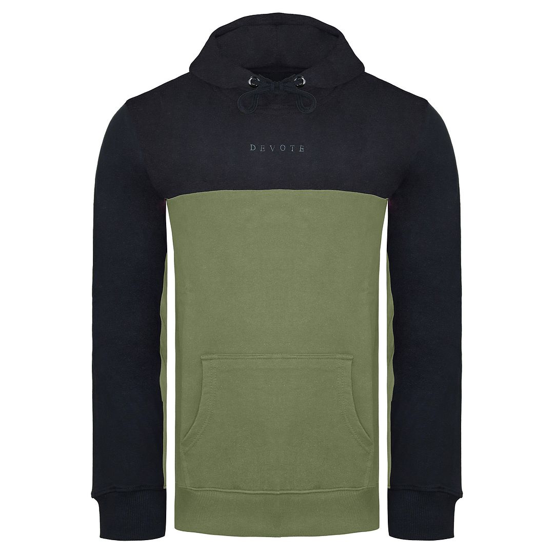 Devote London Rafola Mens Black/Olive Hoodie