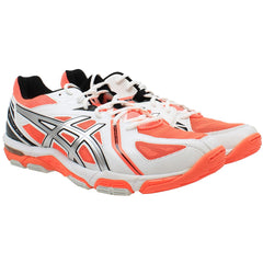 Asics Gel Elite 3 Womens White/Orange Volleyball Shoes