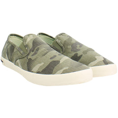 Seavees Baja Saltwash Mens Green Plimsolls