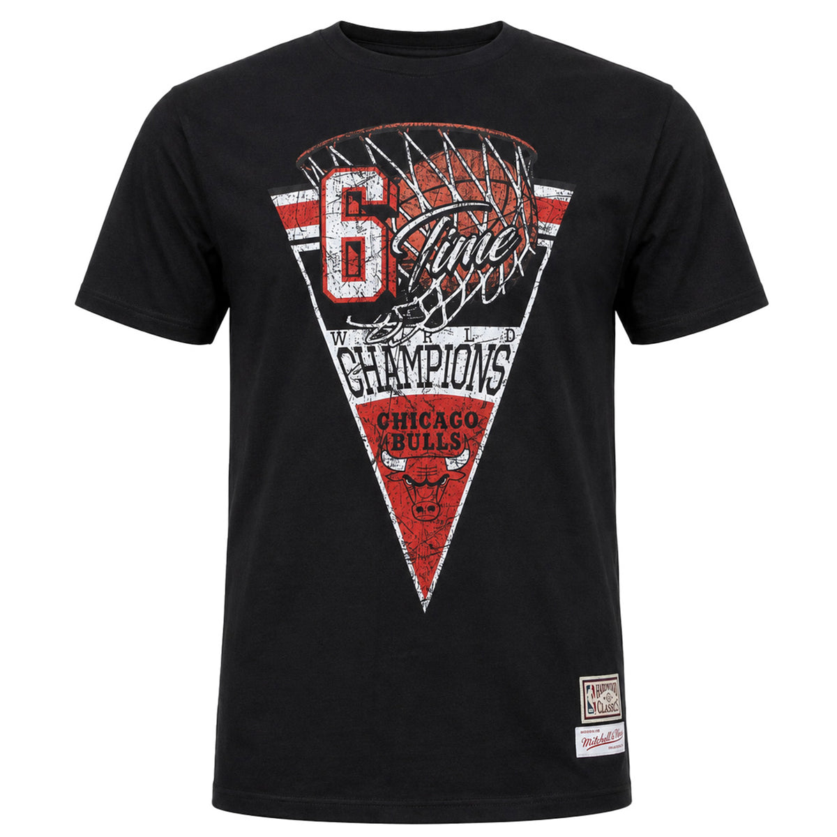 Mitchell & Ness NBA Chicago Bulls Pennant Mens Black T-Shirt