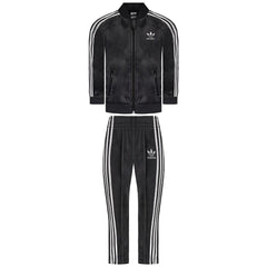 Adidas Velour Kids Black Tracksuit