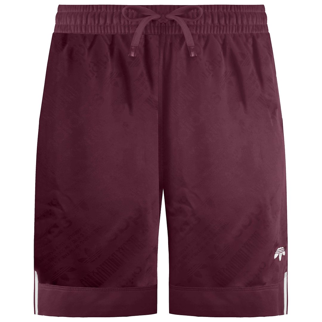 Adidas Logo AOP Mens Burgundy Shorts