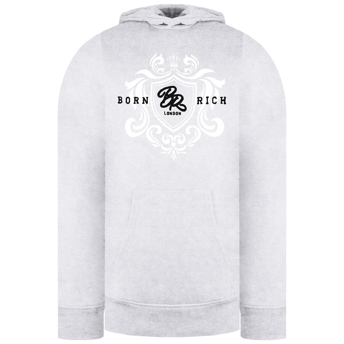 Born Rich Jairo Mens Light Grey Hoodie