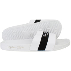 Born Rich Aurelio Mens White/Black Sliders