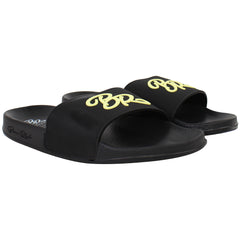 Born Rich Barreca Mens Black/Yellow Sliders