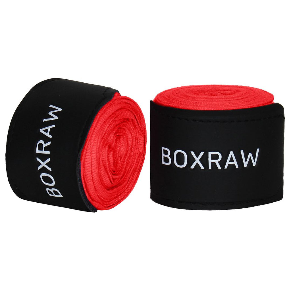 BoxRaw 4.5m Mens Neon Red Hand Wraps