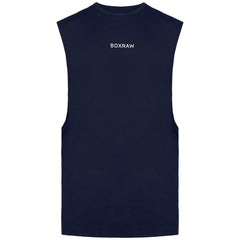 BoxRaw SMRT-TEC Mens Navy Blue Muscle Tank Top