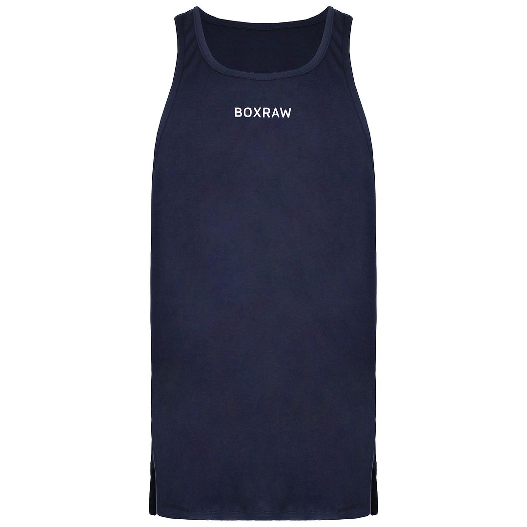 BoxRaw SMRT-TEC Mens Navy Blue Stringer Tank Top