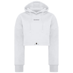 BoxRaw Johnson Womens White Cropped Hoodie