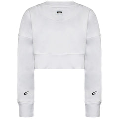 BoxRaw Johnson Womens White Cropped Sweatshirt