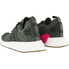 Adidas NMD_R2 Primeknit Lace-Up Green Synthetic Womens Running Trainers