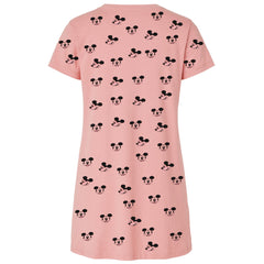 Disney Mickey Head AOP Womens Pink Sleep T-Shirt