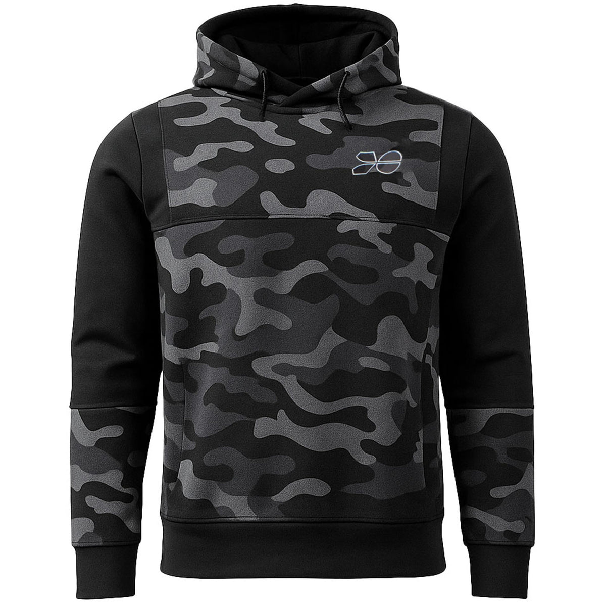 Crosshatch Logo Mens Camo Black Hoodie