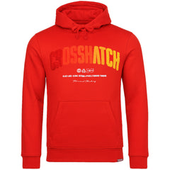 Crosshatch Chest Print Mens Red Hoodie