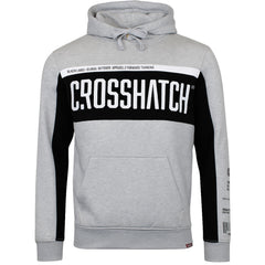 Crosshatch Panel Mens Grey Hoodie