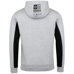 Crosshatch Panel Mens Grey Hoodie