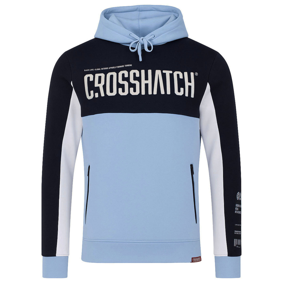 Crosshatch Compounds Panel Mens Navy/Light Blue Hoodie