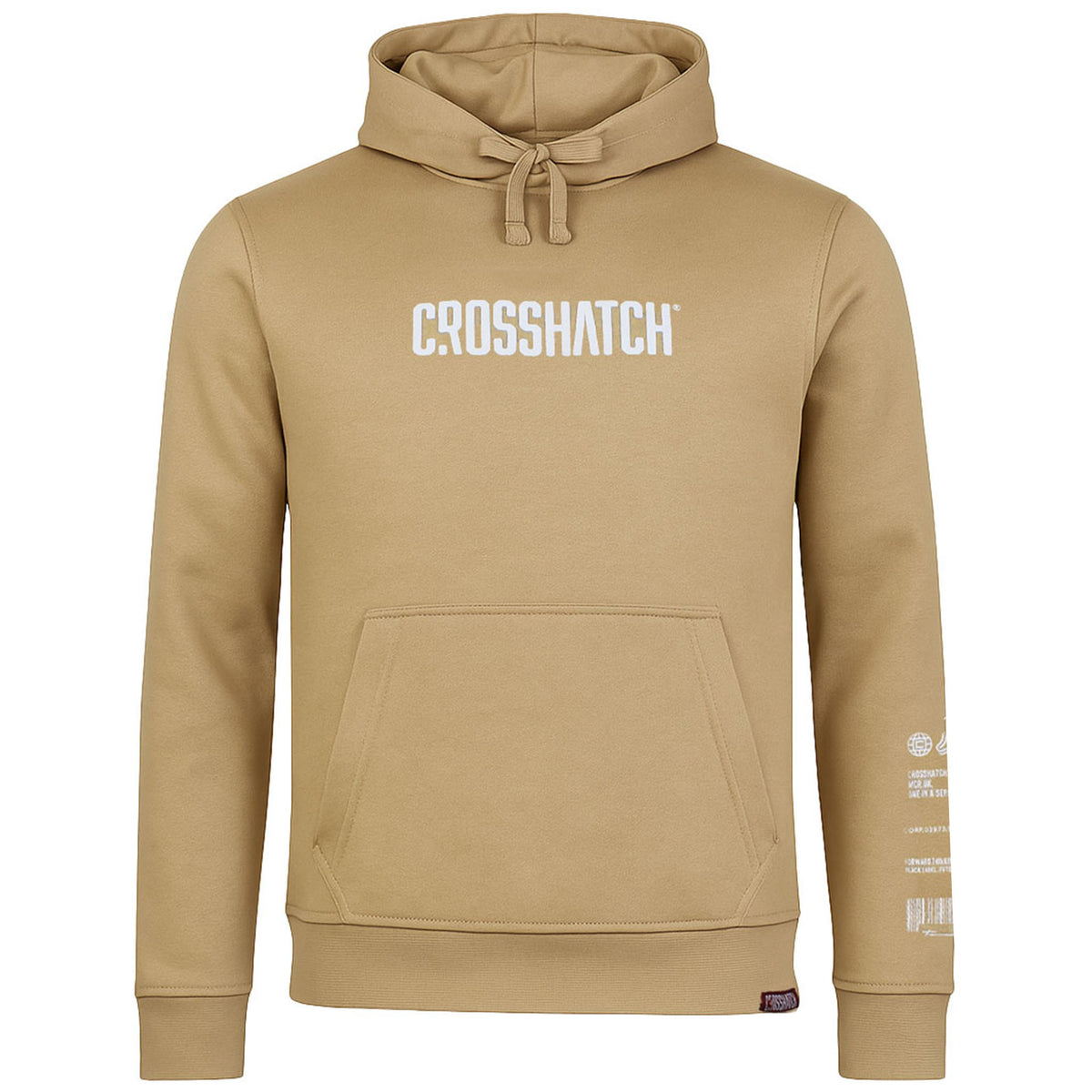 Crosshatch Bellmant Mens Stone Hoodie
