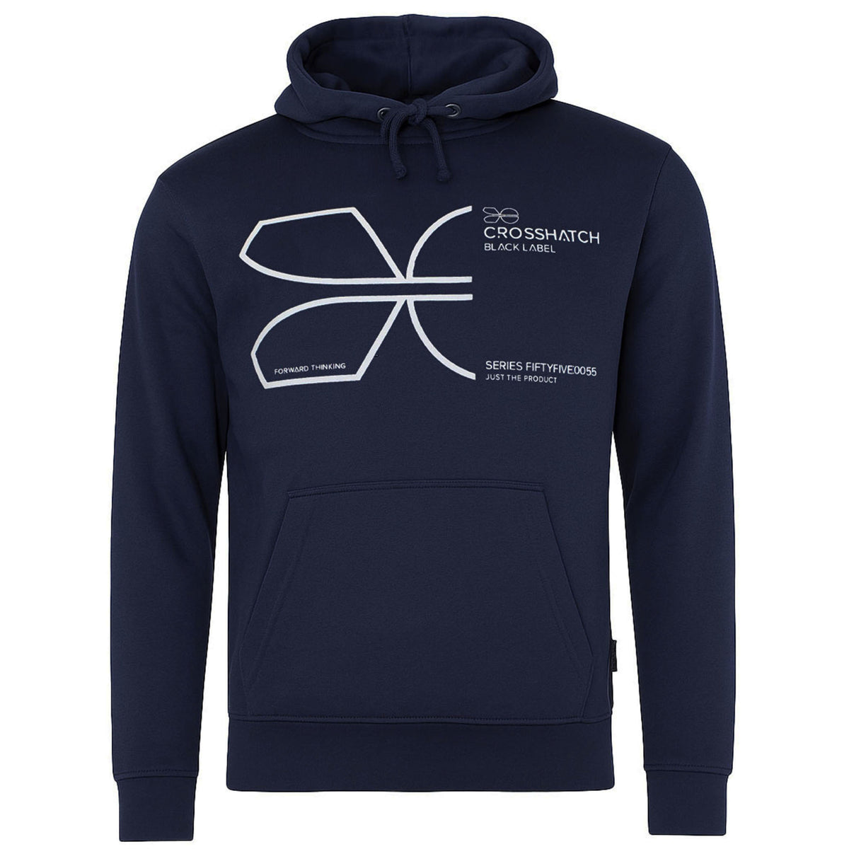 Crosshatch Cutups Mens Navy Hoodie