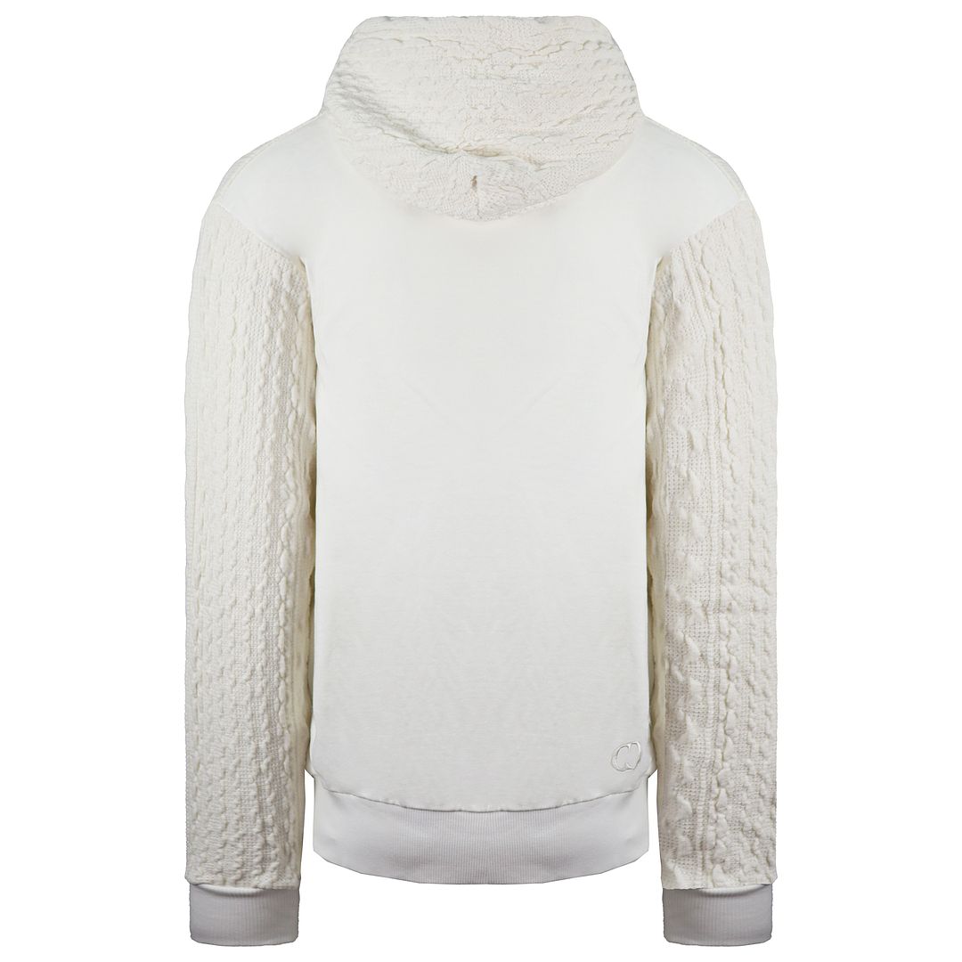 Criminal Damage Cable Knit Mens Off White Hoodie