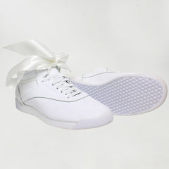 Reebok Freestyle High Satin Bow Womens White Trainers DIRTY