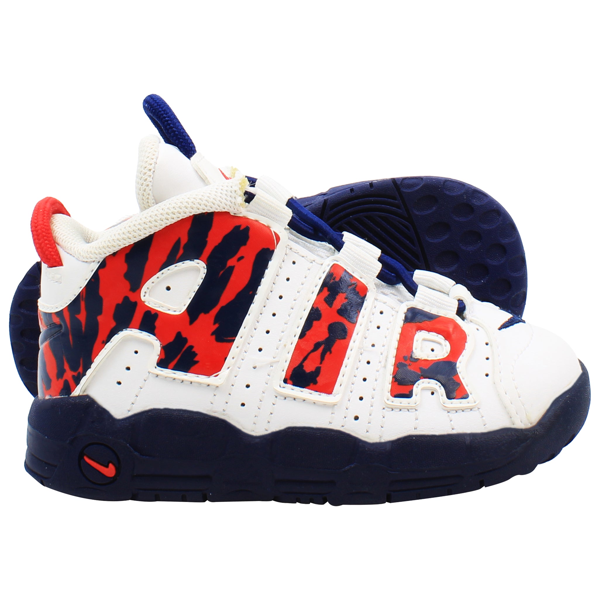 Nike Air More Uptempo Kids White/Navy Trainers