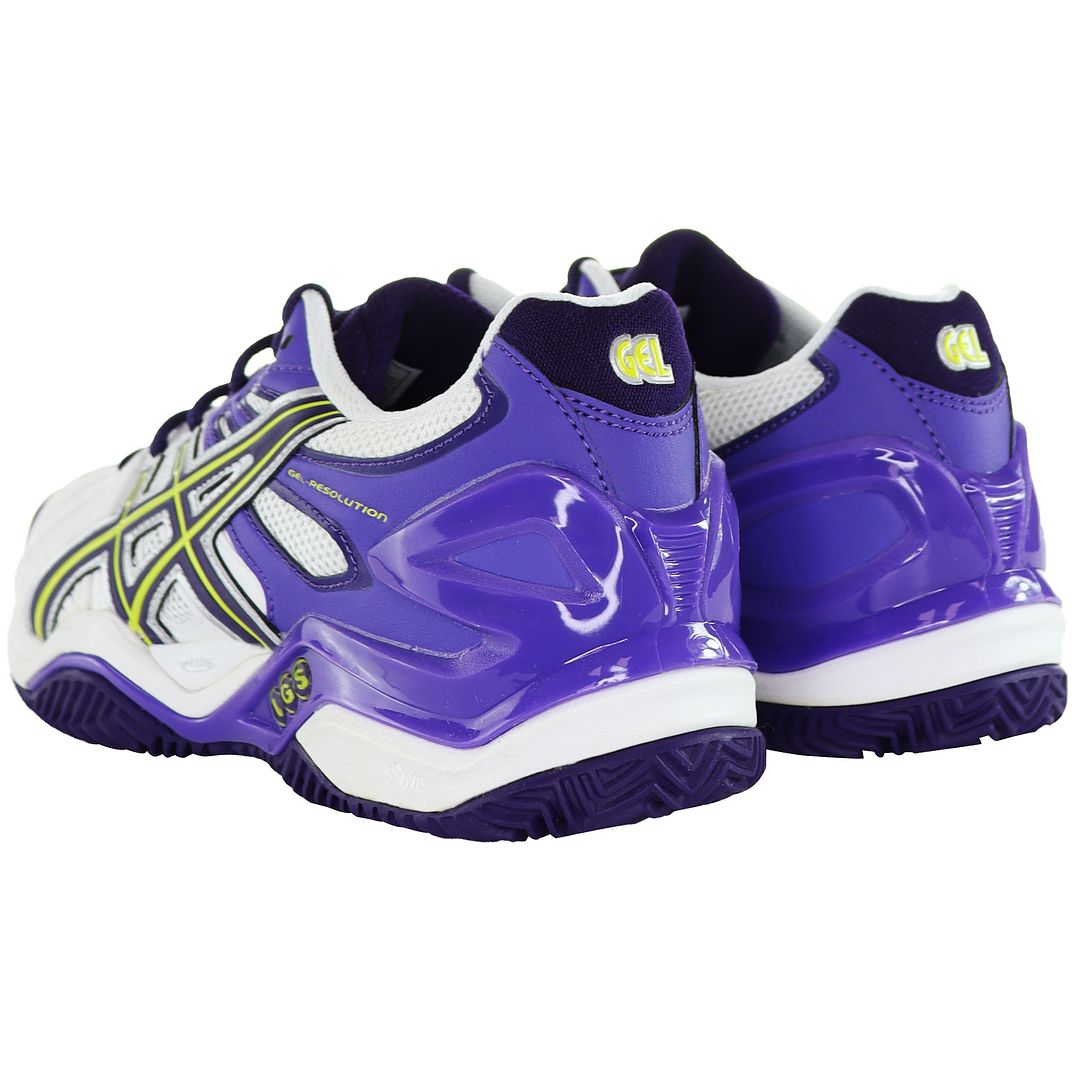 Asics Gel-Resolution 5 Clay Womens White/Purple Tennis Trainers