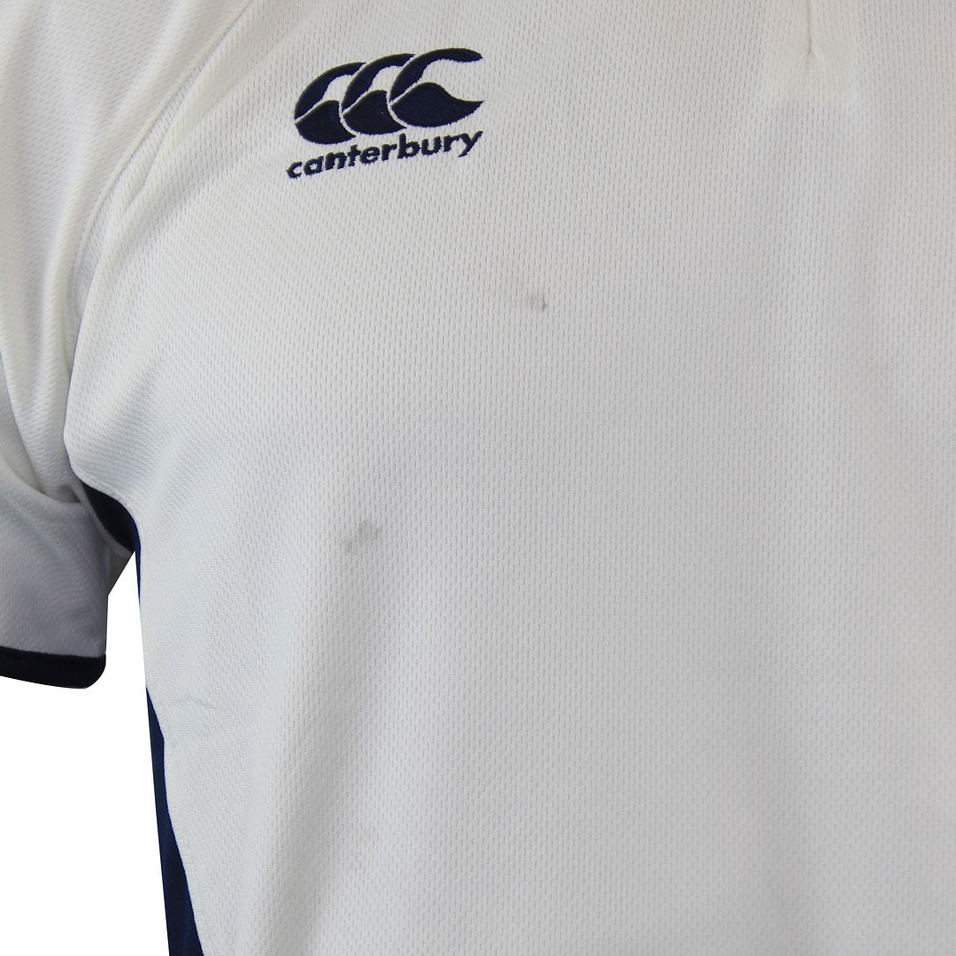 Canterbury Pro Cricket Kids Off White Polo Shirt - Dirty Marks