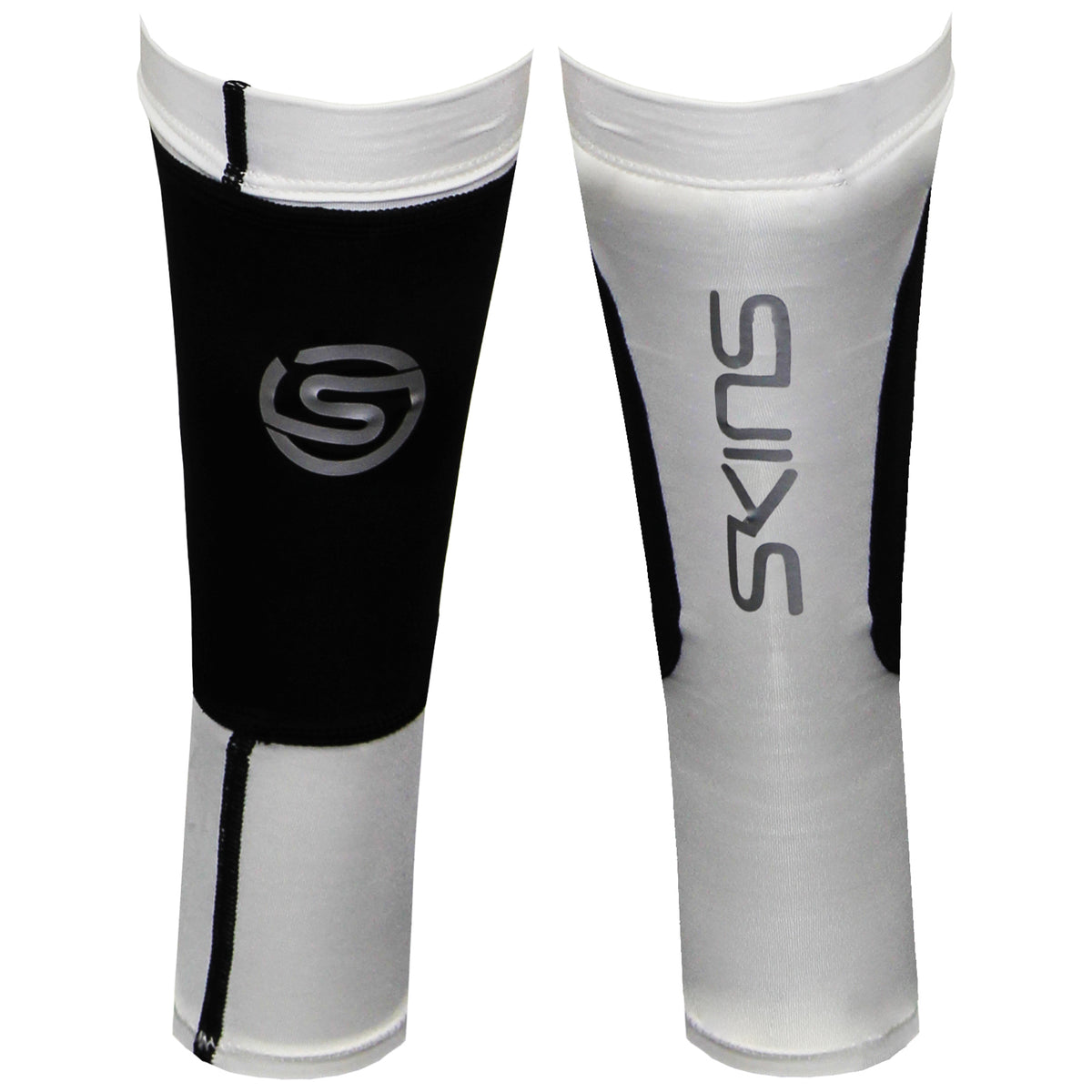 Skins Essentials Black/White Compression Calf Sleeves