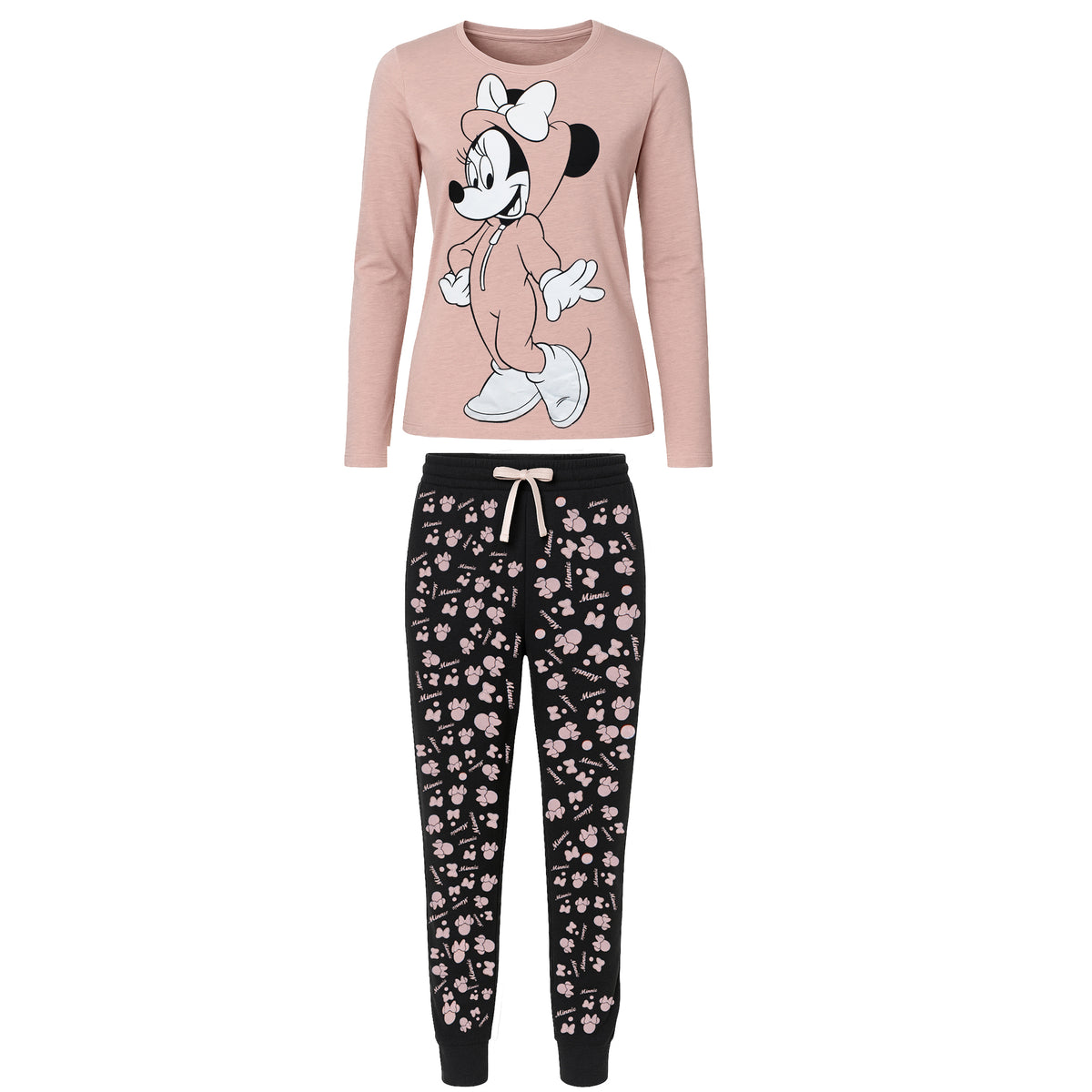 Disney Minnie Onesie Womens Pink/Black Pyjama Set